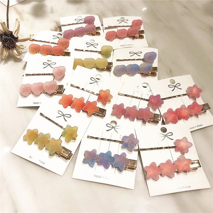 [FREESHIP] Kẹp tóc kẹo dẻo hình trái tim ngôi sao đáng yêu, kẹp tóc phụ kiện xinh xắn phiên bản Hàn Quốc