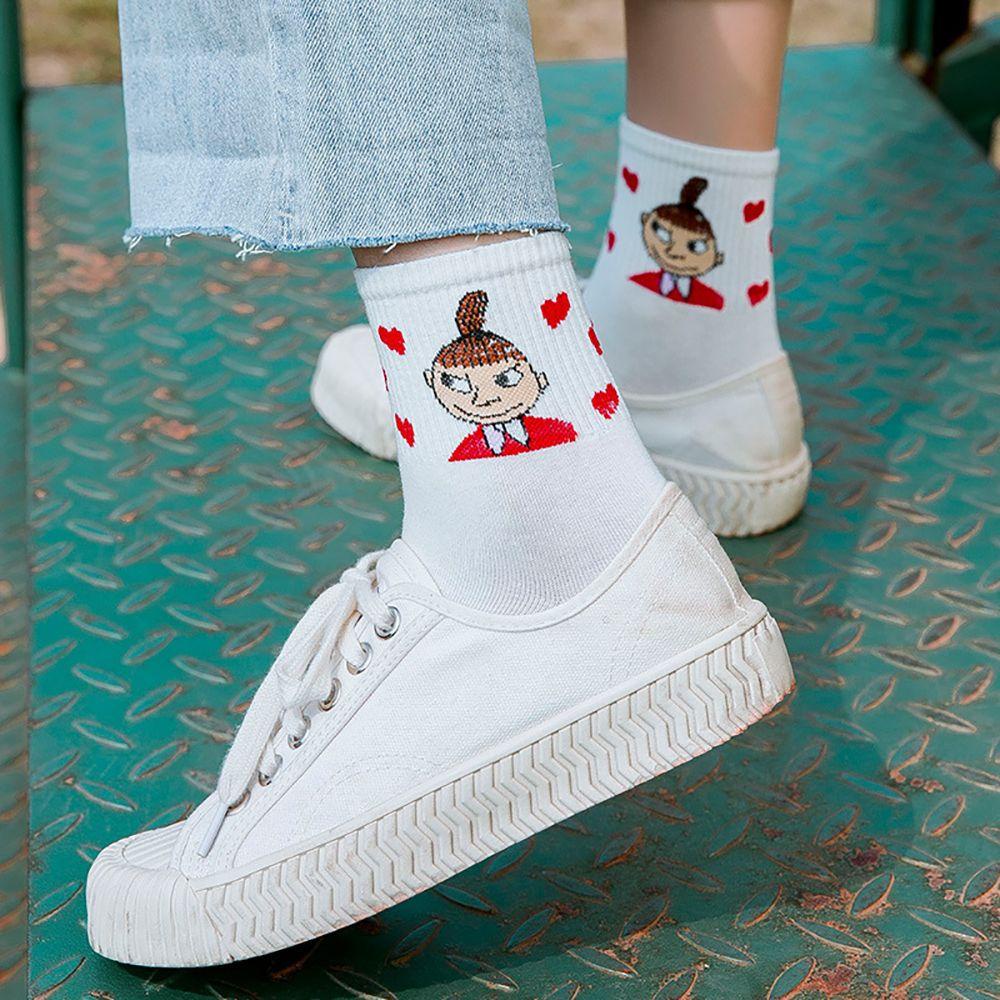 SOMEDAYZL Vớ Cotton Nữ Co Dãn Họa Tiết Con Hà Mã Phong Cách Hàn Quốc