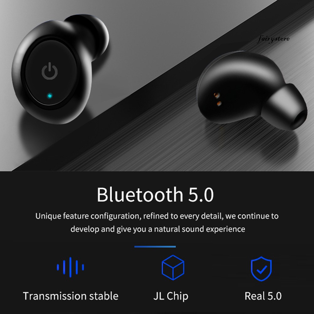 Tai Nghe Bluetooth 5.0 Không Thấm Nước Có Đèn Led Kèm Hộp Sạc