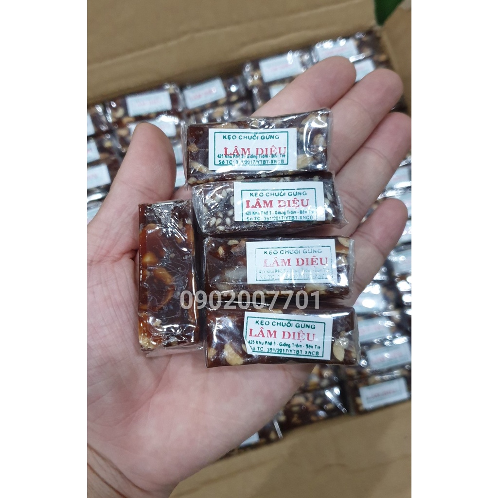 1 Kg kẹo chuối tươi gừng đậu mè lâm diệu- đồ ăn vặt-tết-ăn vặt-bánh mứt tết