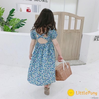 Đầm Hoa Hở Lưng Cho Bé Gái