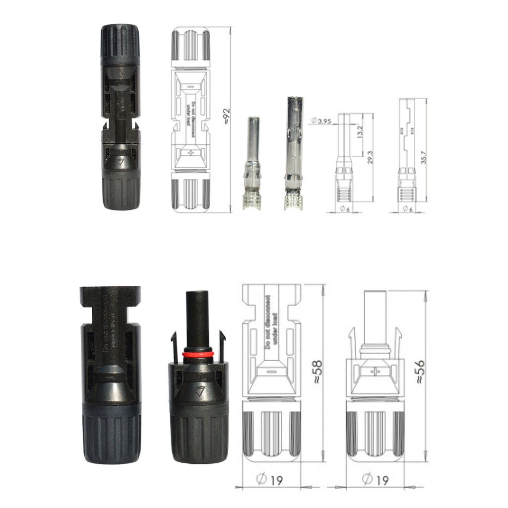JACK MC4 LẮP PIN MẶT TRỜI