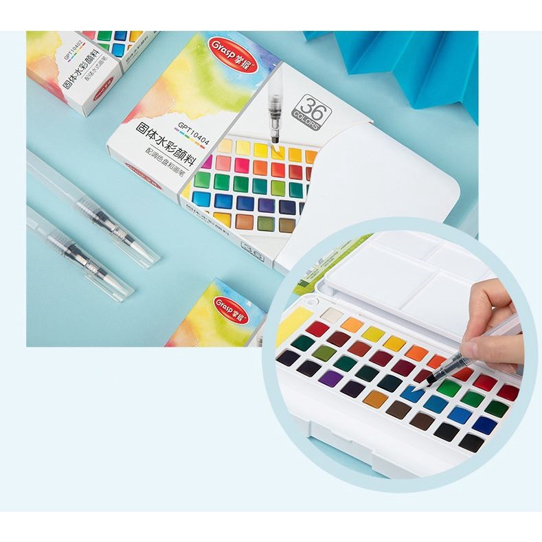 Hộp màu phấn nước GPT10401, GPT10402, GPT10403, GPT10404, GPT10405- 12,18,24,36,48 màu