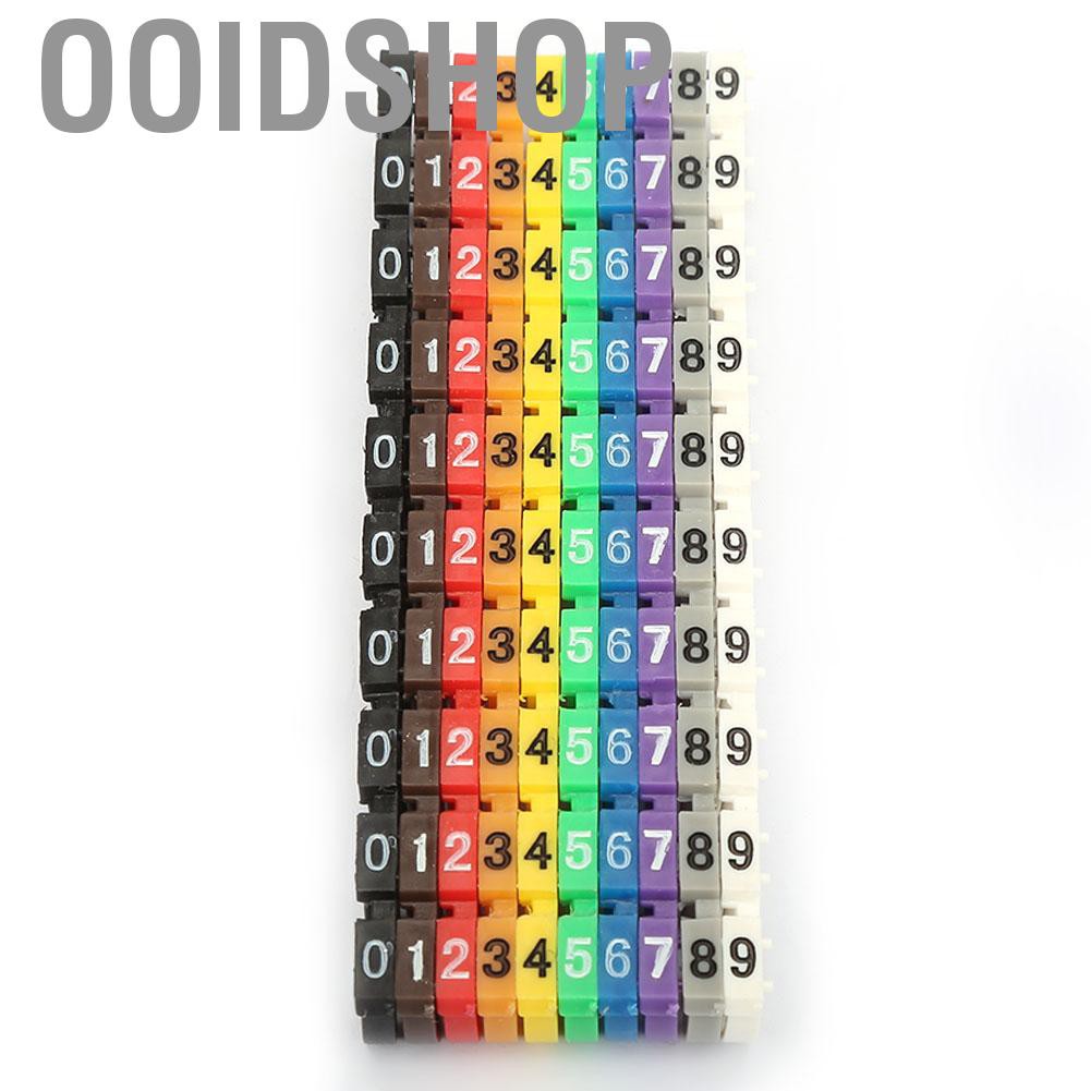 Thanh phụ kiện Ooidshop dùng đánh dấu cho đầu type c màu bắt mắt kèm số chuyên dụng cho dây 1.5/2.5/4/ 6mm²