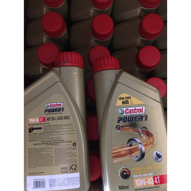 combo 2 Bình Nhớt Xe Máy castrol Power 1 4T 10w40 (800L)