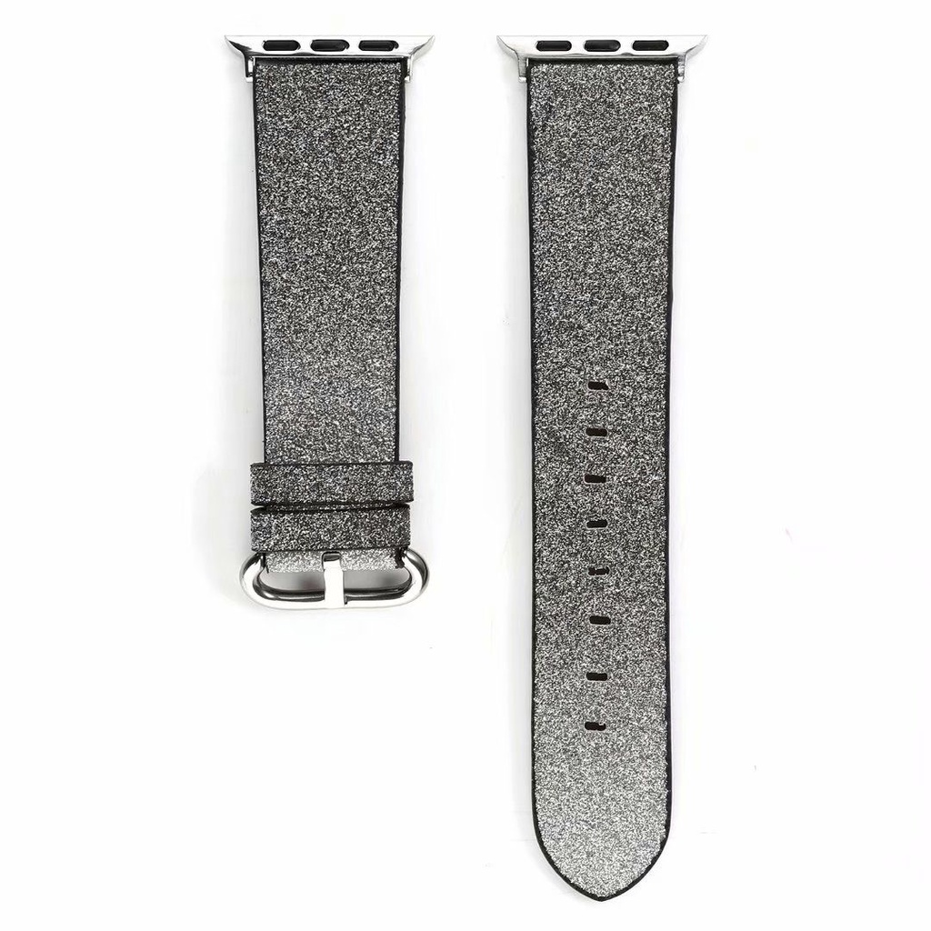 Dây đeo đồng hồ bằng da màu gradient lấp lánh thích hợp cho Apple Watch 6 Se 5 4 3 2 1 38 42 40 44mm