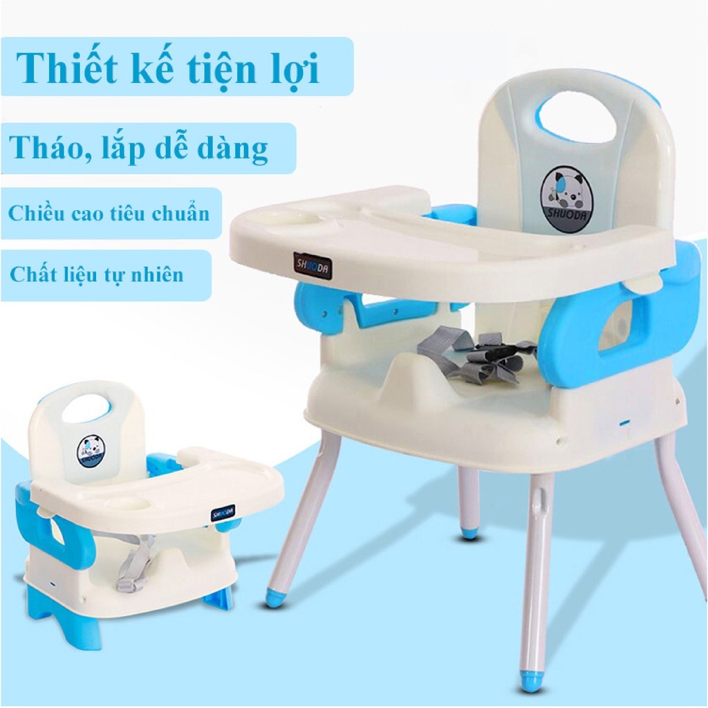 Ghế ăn dặm cho bé 3in1 gấp gọn kèm Chân Sắt giới hạn cân nặng tới 30kg