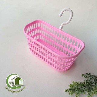 Rổ móc lớn - rổ nhựa có móc treo - Rổ treo bồn rửa chén, nhà tắm 22x10x18cm - màu ngẫu nhiên