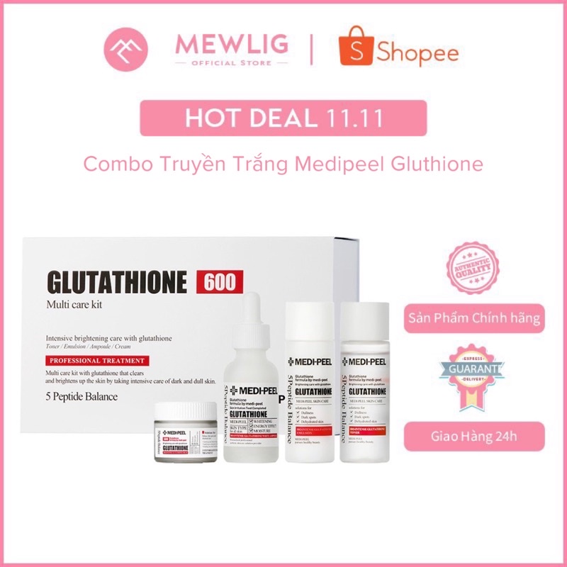 Combo Truyền Trắng Medipeel Gluthione 600-SET 4 Sản Phẩm