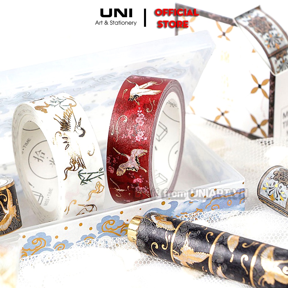 Washi Tape Cổ Trang Sơn Son Thiếp Vàng