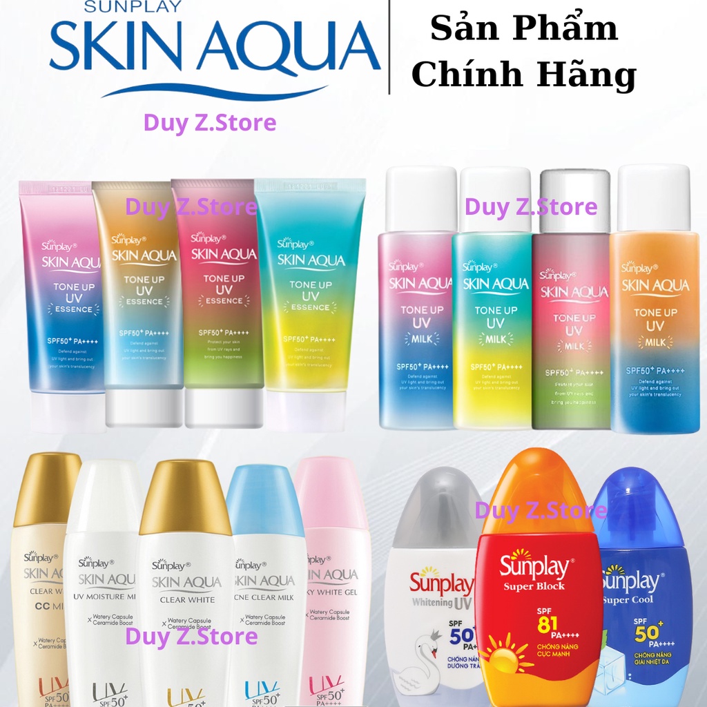 Kem Chống Nắng Kiềm Dầu Nâng Tông Sunplay SPF 50 PA+++ Skin Aqua Tone Up UV Essence/Mlik 50g/30g/25g