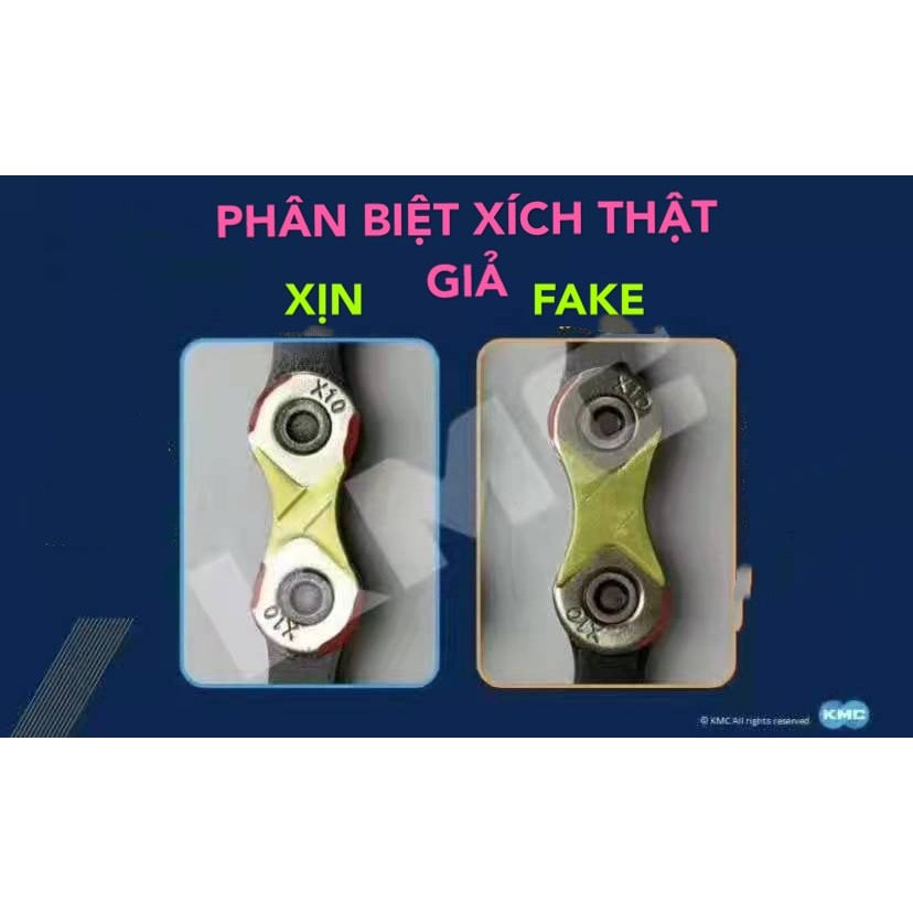 Xích - sên KMC X9 116L chính hãng Taiwan sử dụng cho xe đạp 9 tốc độ, hộp nhựa