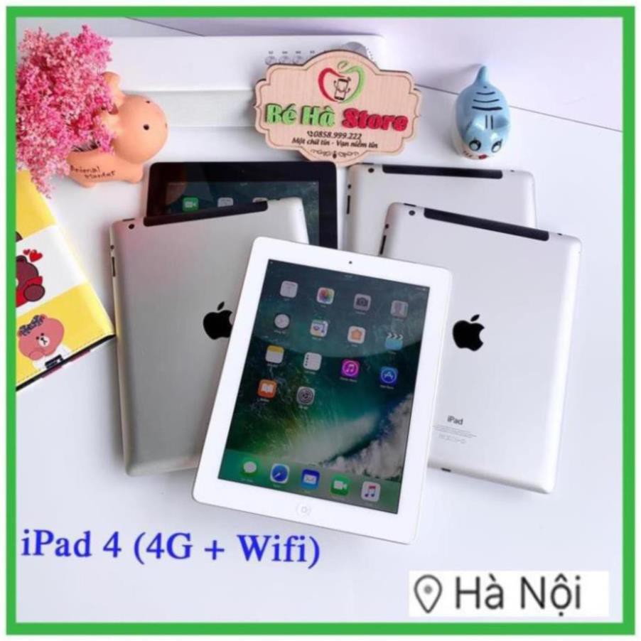 Máy Tính Bảng iPad 4 - 16/ 32/ 64Gb (Wifi + 4G) (Likenew 99%) - Full Phụ Kiện - BH 6 tháng