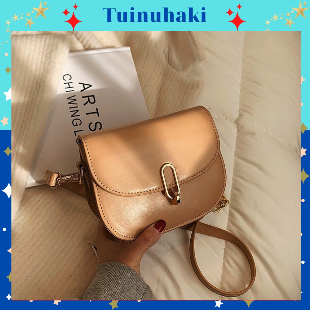 Túi đeo vai nữ thời trang phong cách Hàn Quốc Khoá chữ Q đọc đáo HAKIF87
