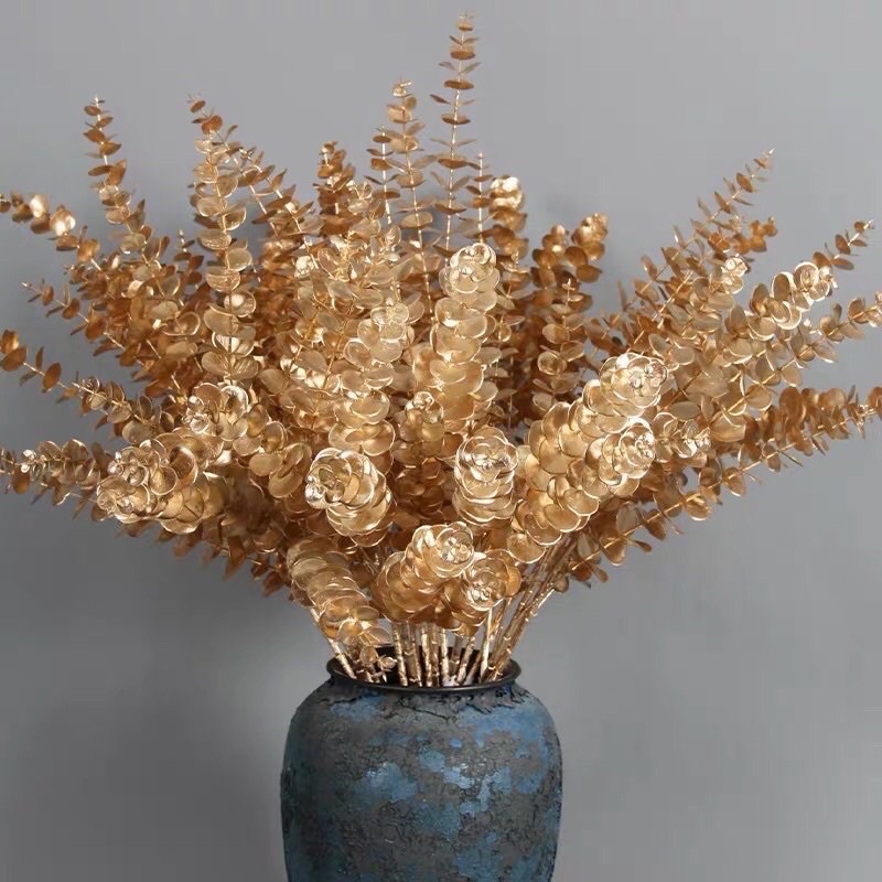 Cành rẻ quạt, cành tim, thanh táo vàng dài 75cm decor, trang trí siêu sang