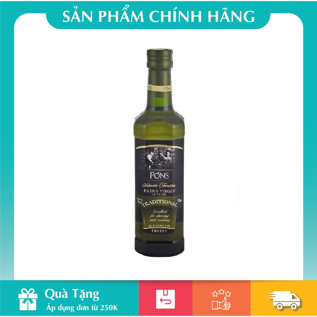 [HÀNG CHÍNH HÃNG] Dầu Olive Extra Virgin Hiệu Pons 500ml