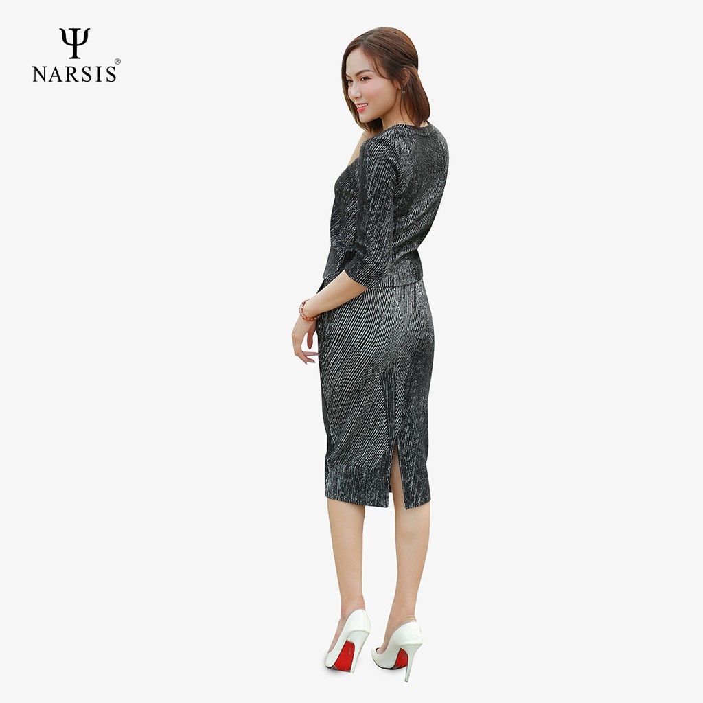 Bộ đồ nữ len xốp đen thu đông Narsis M8064