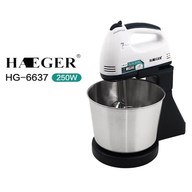 [Mã ELHA22 giảm 5% đơn 300K] Máy đánh trứng để bàn 7 tốc độ chính hãng HAEGER HG-6637