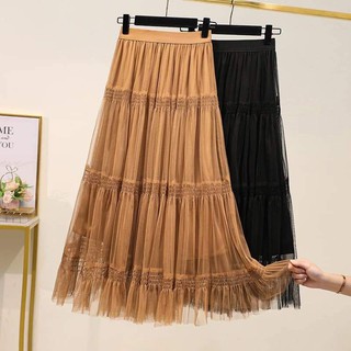 chân váy ren đen 2 lớp