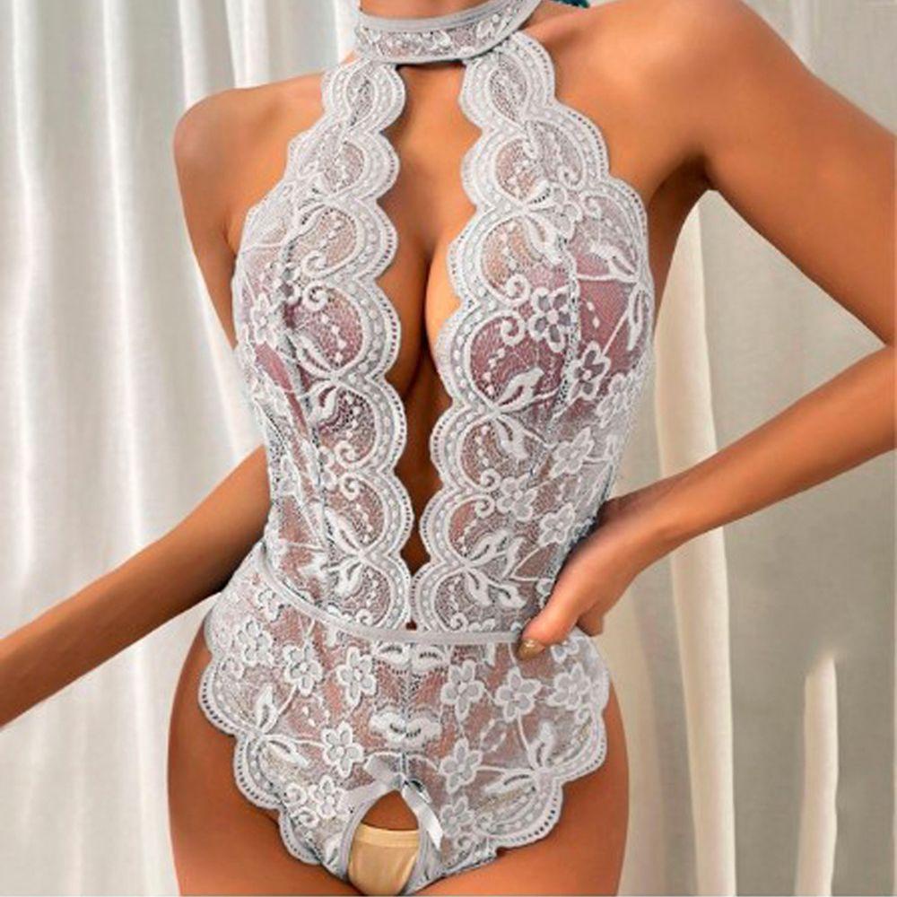 Bộ Đồ Lót Ren Hoa Cổ Chữ V Khoét Sâu Gợi Cảm Cho Nữ
