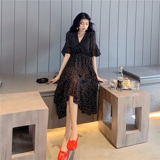 Đầm Chiffon Hoa Nhí Cổ V