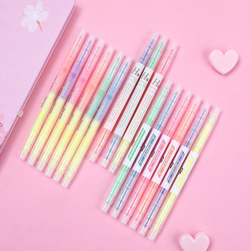 Set 6 ngòi bút vẽ màu nước hai ngòi màu sắc graffiti tiện lợi cho học sinh