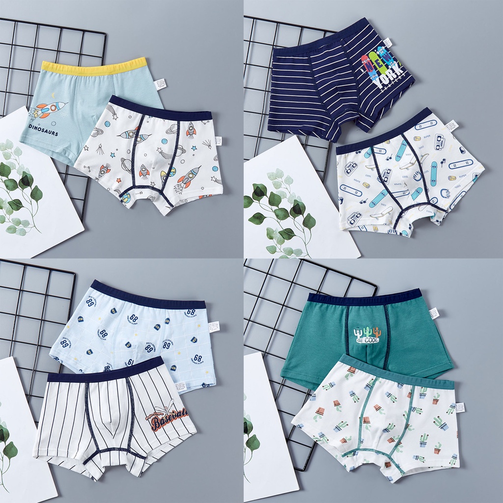 SET 4 Quần Sịp Boxer Bé Trai Cotton Cao Cấp - Quần Lót Boxer Bé trai ( Có Size Đại Cho Trẻ Béo)