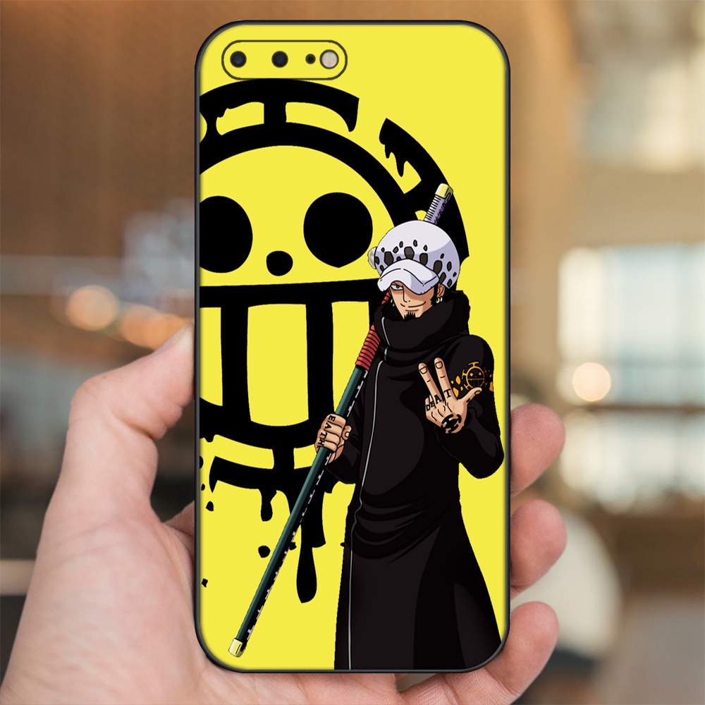 Ốp lưng iPhone 7 Plus, 8 Plus dẻo đen cạnh vuông in hình Law One Piece