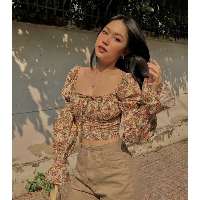 Áo nhún ngực tay phồng KARA TOP