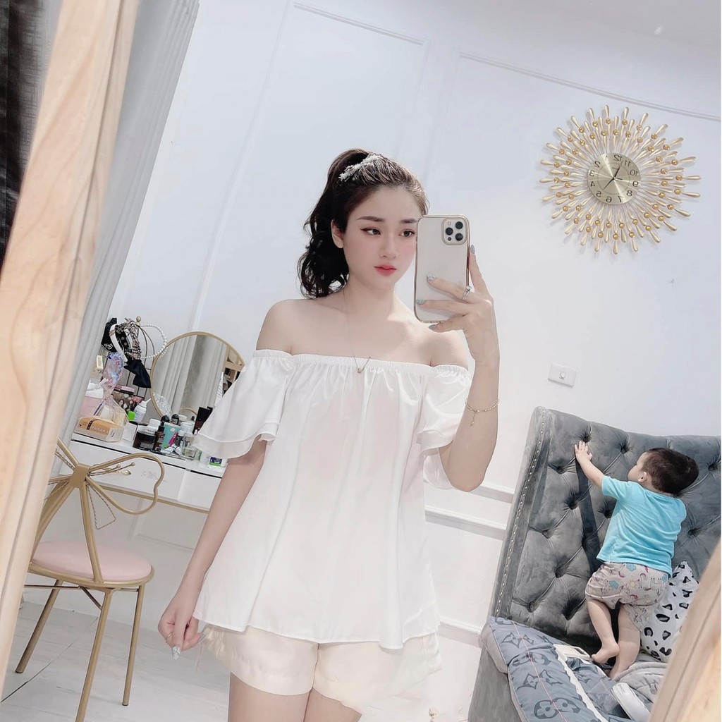 Set Trễ Vai Cánh Tiên Hồng Xanh Mix Quần Tacta Cực Xinh | BigBuy360 - bigbuy360.vn