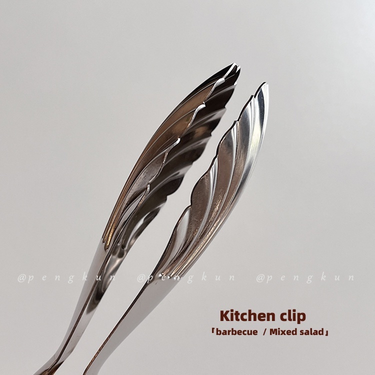 Kẹp Gắp Thức Ăn Bằng Thép Không Gỉ Hình Vỏ Sò Tiện Dụng