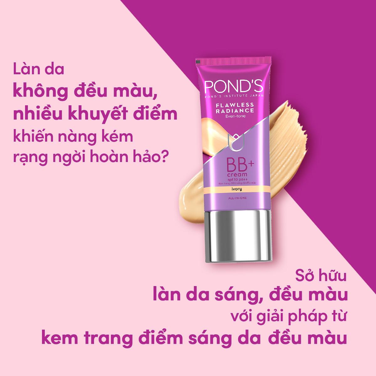 Kem trang điểm sáng da đều màu Pond's Flawless Radiance Derma+ 25g