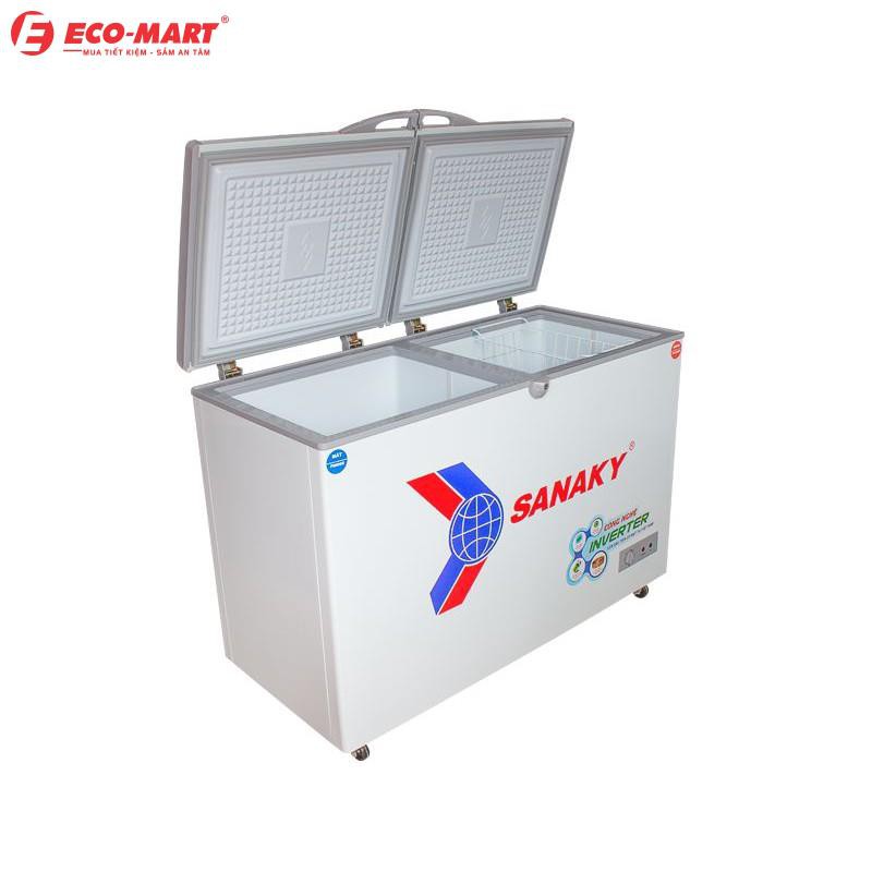Tủ đông sanaky inverter VH 2899W3, 230 lít, 1 ngăn đông, 1 ngăn mát, dàn lạnh đồng