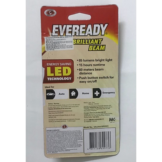 Đèn Pin Siêu Sáng Eveready VAL2AA2 BRILLIANT BEAM (chính hãng Eveready)