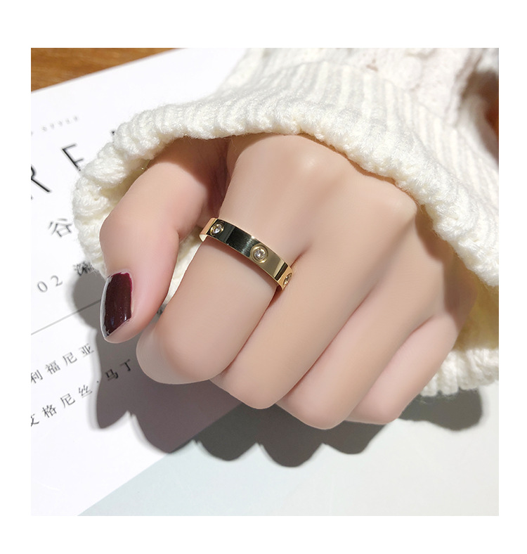 Korean Style Titanium Steel Ring Exquisite Design