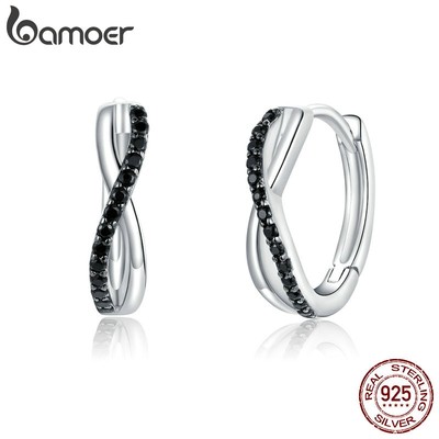 Bamoer Bông Tai Bạc 925 Dáng Dài Đính Đá cz Thời Trang Cho Nữ bse399