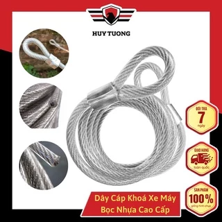 Dây cáp khoá xe máy bọc nhựa , cáp khóa xe 1m/2m/3m/4m/5m/6m/7m/8m/9m/10m 10 ly cực kỳ chắn chắn - Huy Tưởng