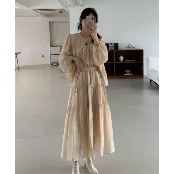 Set Bộ Tơ Đũi Tầng Không Nhăn Ulzzang Chất Mềm Mát ảnh thật Kaylee | BigBuy360 - bigbuy360.vn