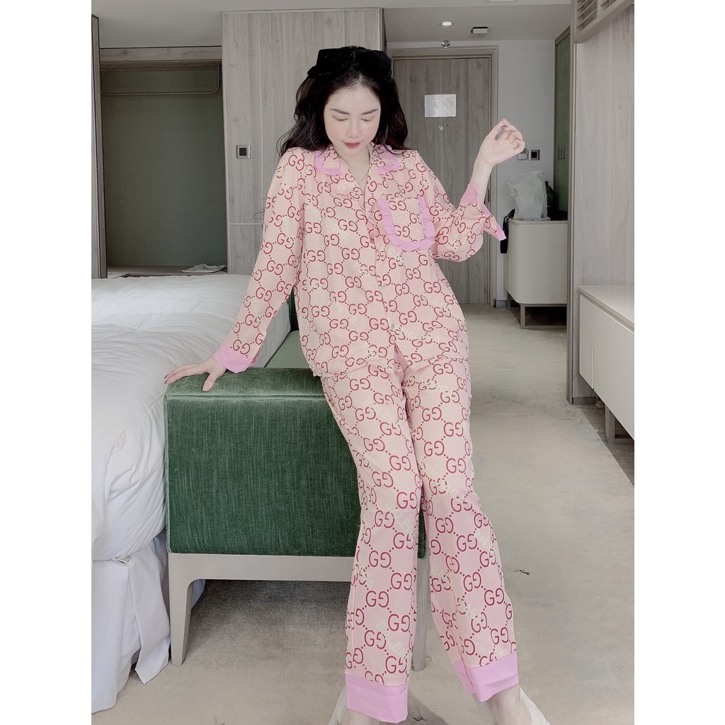 Đồ Bộ Pijama Nữ Lụa Mango Cao Cấp,Tay Dài Quần Dài,Mẫu Hot