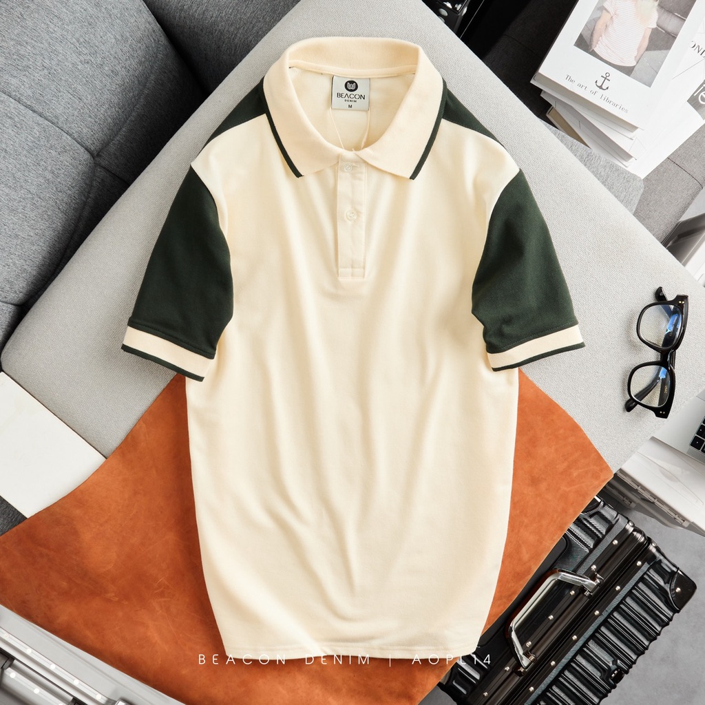 Áo Polo Nam Phối Viền BEACON DENIM Form Vừa Basic, Thời Trang AOPL14