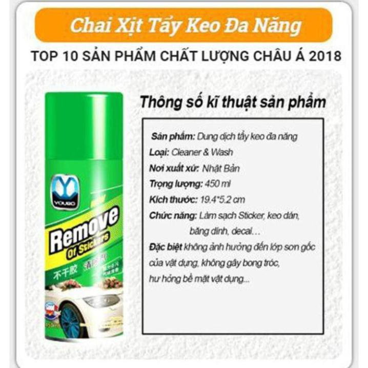 CHAI XỊT LÀM SẠCH KEO DÍNH VẾT BÁM TRÊN Ô TÔ THẦN KỲ REMOVE [📢 📢]