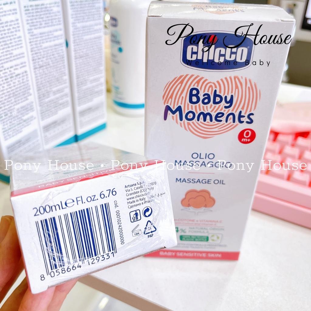 Dầu massage Chicco - Dầu Mát Xa Chiết Xuất Hạt Bông, Vitamin E An Toàn Tuyệt Đối Cho Bé Từ Sơ Sinh