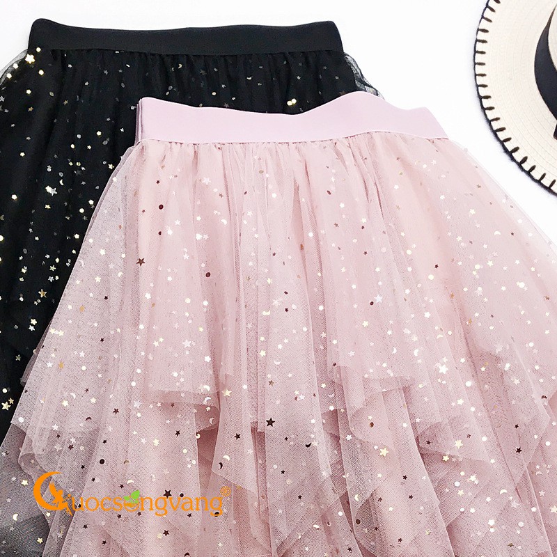 Chân váy xếp tầng chân váy midi đính sao GLV109 Cuocsongvang