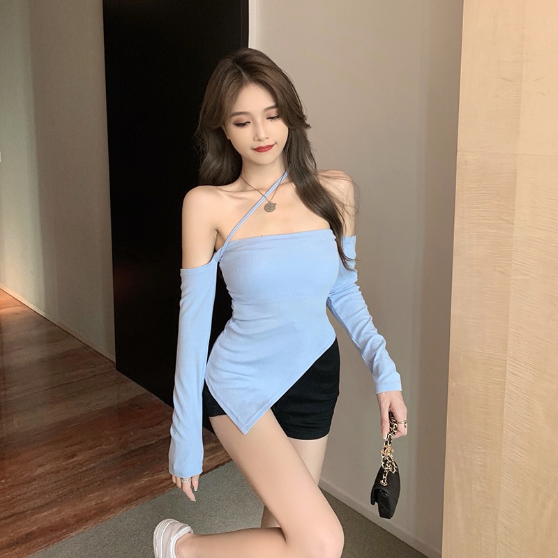 Áo thun COZOKC trễ vai dài tay thời trang nữ gợi cảm One