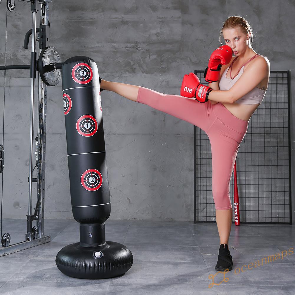 【Popular】Inflatable Boxing Bag Training Exercise Punching Stand Fitness Equipment