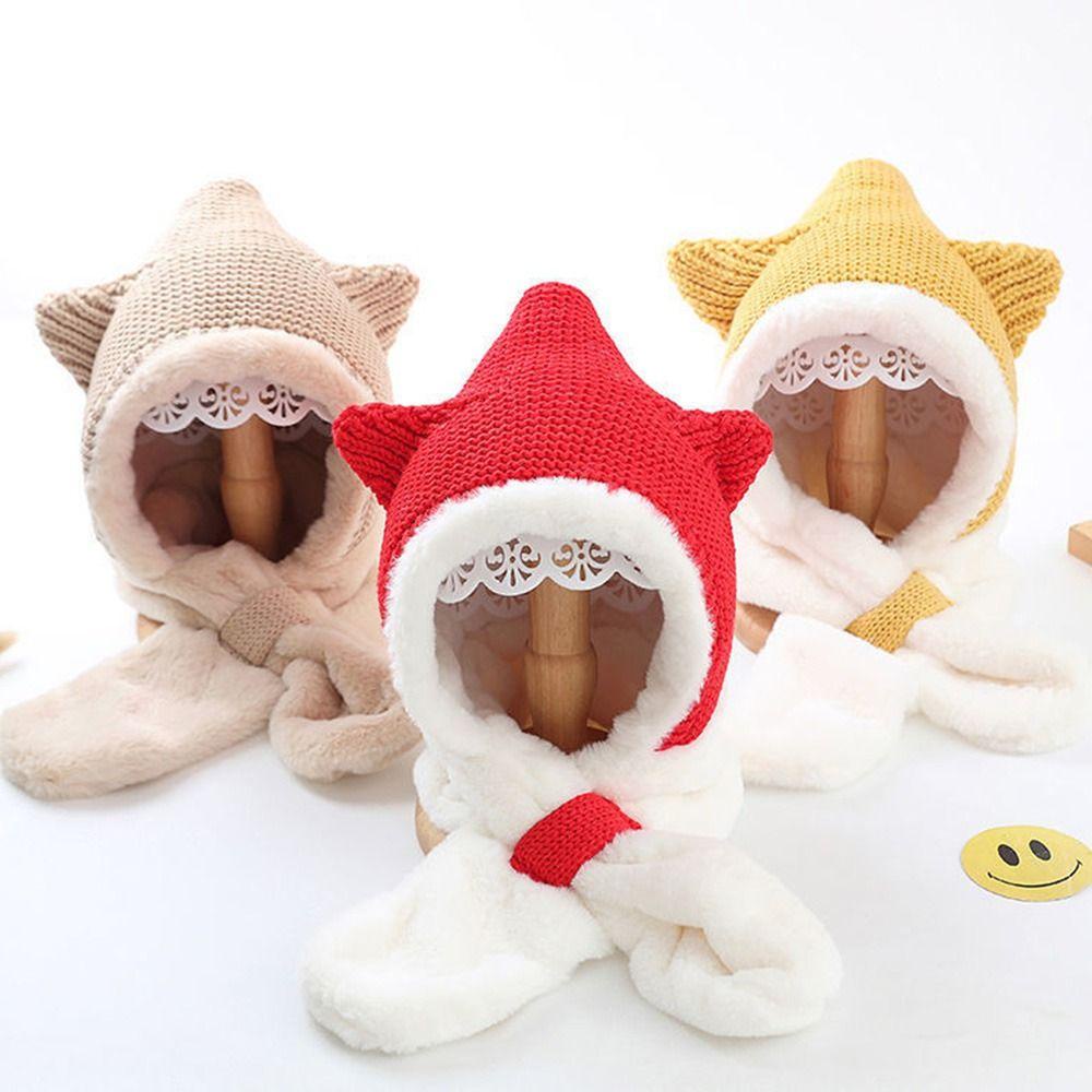 Nón Khăn Choàng Cổ 2 Trong 1 Thời Trang Mùa Đông Ấm Áp Cho Bé