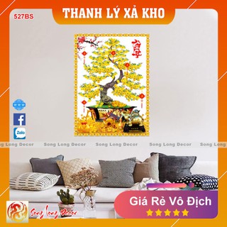 Tranh dán tường 3d Hoa Mai - 527BS - Tranh 3D Bon Sai - Giấy dán tường 3d - Song Long Decor