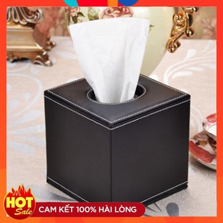 Hộp giấy ăn vuông bọc da cao cấp dùng cho giấy ăn sipiao sử dụng cho phòng ăn, phòng khách, spa,văn phòn