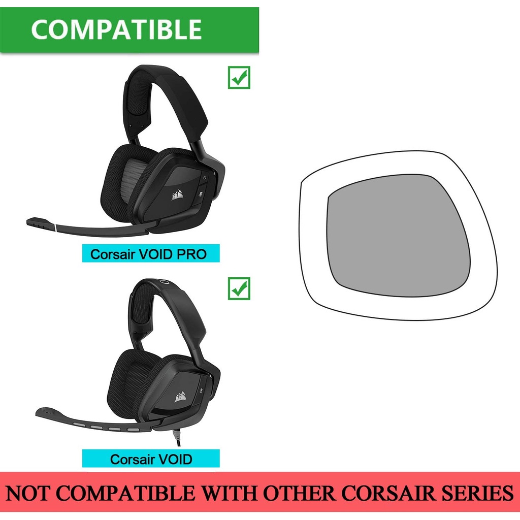 Đệm tai/băng đô thay thế cho tai nghe chơi game không dây/có dây Corsair Void &amp; Corsair Void Pro Rgb 7.1