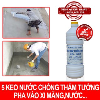 12 chai MoToKieu Keo nước hóa chất chống thấm tường nhà DS 910